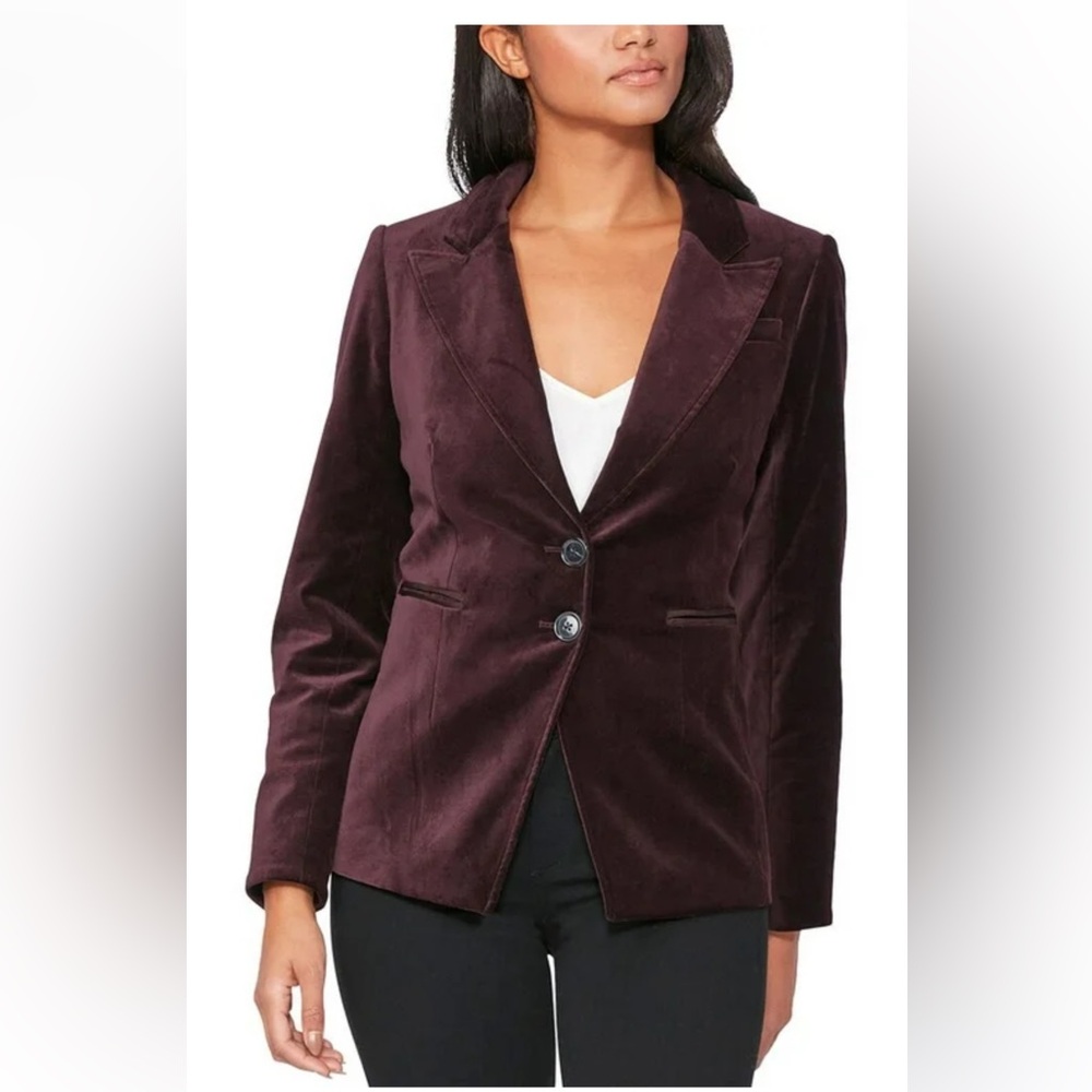 PAIGE Velvet Blazer in Deep Burgundy
